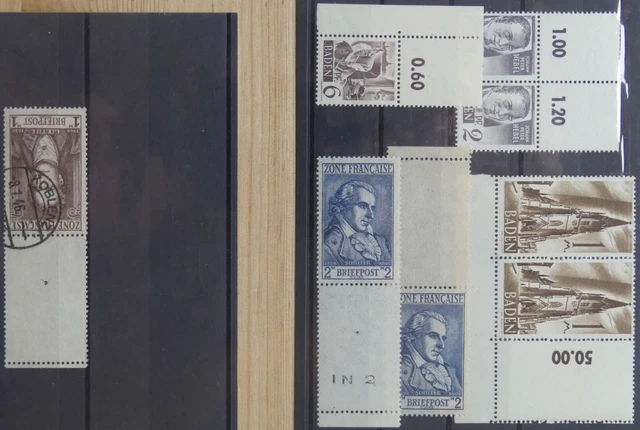Französische Zone Lot aus Marken mit Leerfeldern postfrisch und gestemp. #HA988