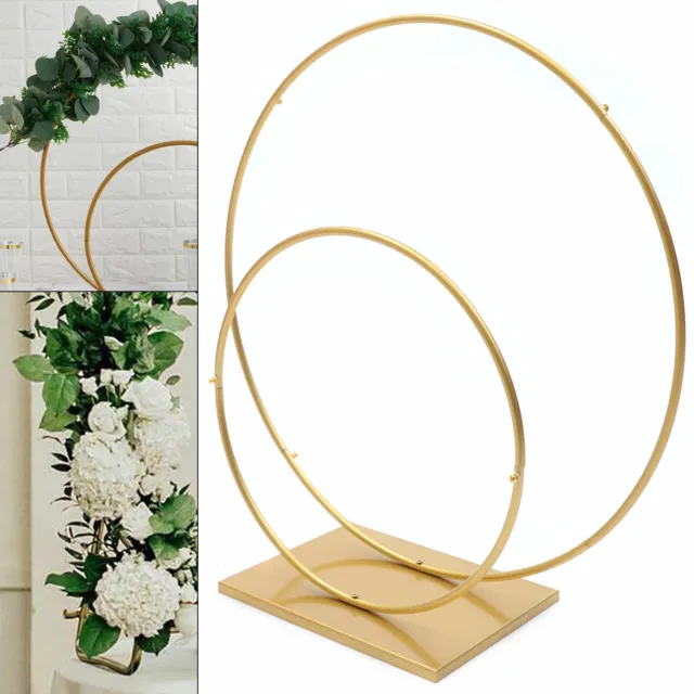 Double Ring Moon Hoop Wreath Table Wedding Centerpiece Home Decor Rack