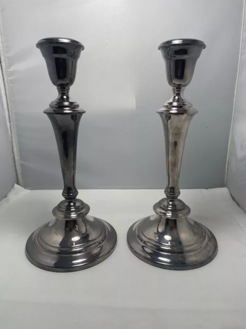 Vintage Pair of Gorham Convertible 10" Candlesticks in Silver Plate YC3030