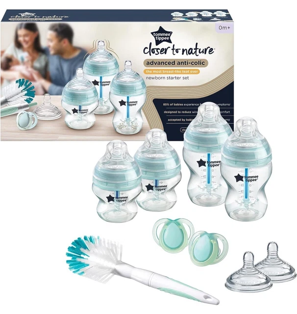 Juego de inicio de botella recién nacido Tommee Tippee Closer to Nature - azul