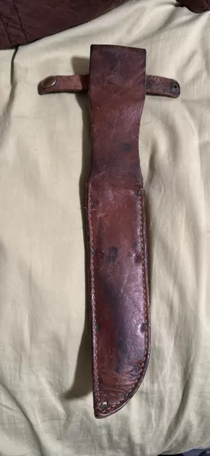 WWII USMC CAMILLUS NY Fighting Knife Fixed Blade with Leather Sheath ...
