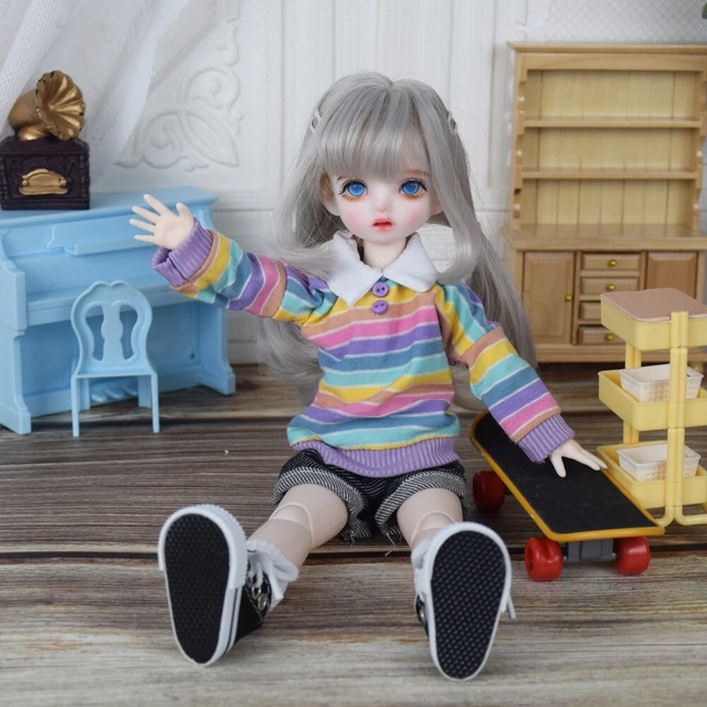 Handmade 1/6 BJD Doll 30cm Ball Jointed Female Girls Body + Fashion Clothes Set