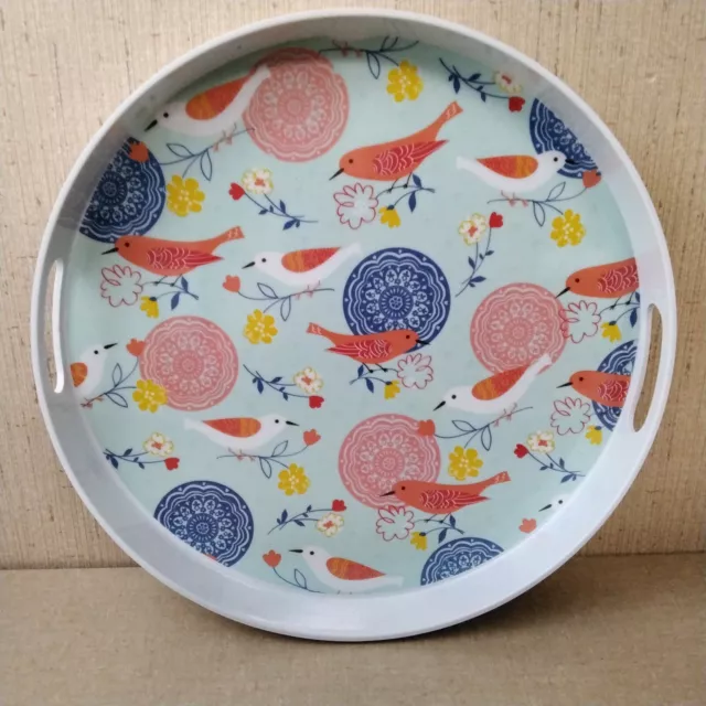 Spring Medallion Bird Edged Tray