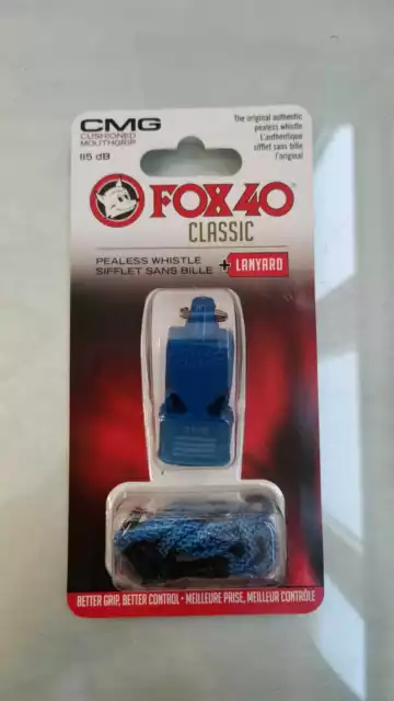 2560/542 FISCHIETTO ARBITRO FOX 40 CLASSIC 115 dB CMG BLU PEALESS WHISTLE AIA