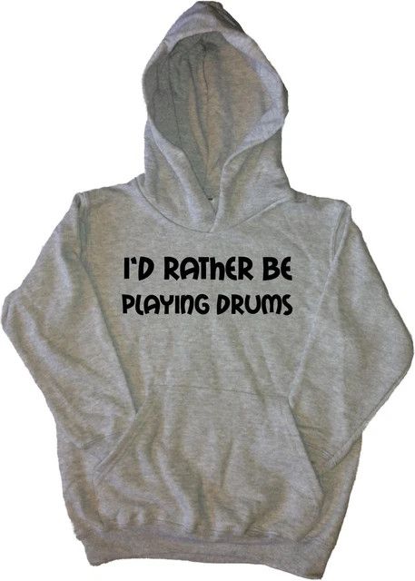 I'd Rather Be Playing Drums Kids Hoodie Sweatshirt