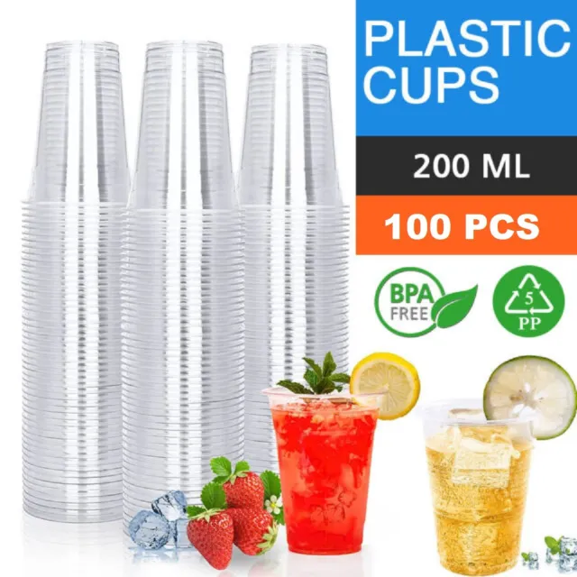 Disposable Cups Plastic Cups Clear Reusable Drinking Cup Water Cup Party Cup NEW