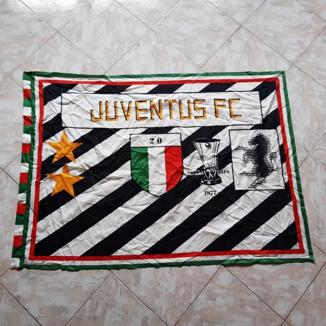 Bandiera JUVENTUS FC Football Vintage 1981 Juve 19.o scudetto Ariston 132 x 90