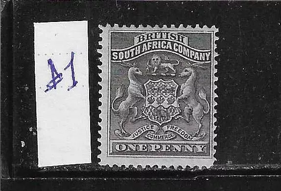 Rhodesia Scott #2 1890-94 Coat Of Arms 1P (Black) - Mint Hinged