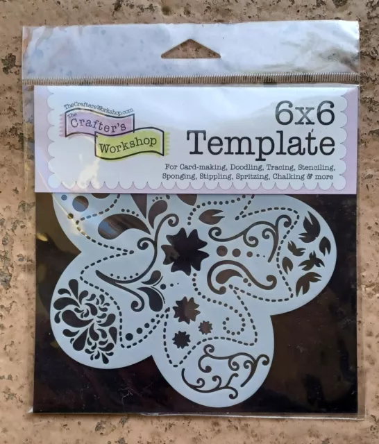 New Crafters Workshop Patterned Template Stencil  Floral 6 X 6 Unopened