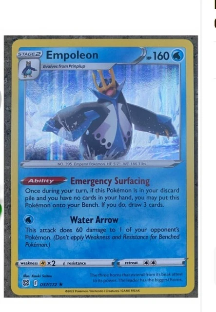 Carte Pokémon EB09 037/172 Pingoléon HOLO Reverse