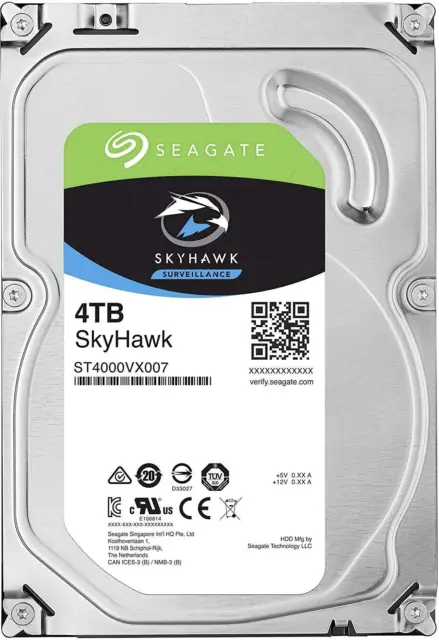 Seagate 4TB Surveillance interne Festplatte HDD Skyhawk ST4000VX007 7200U 64MB