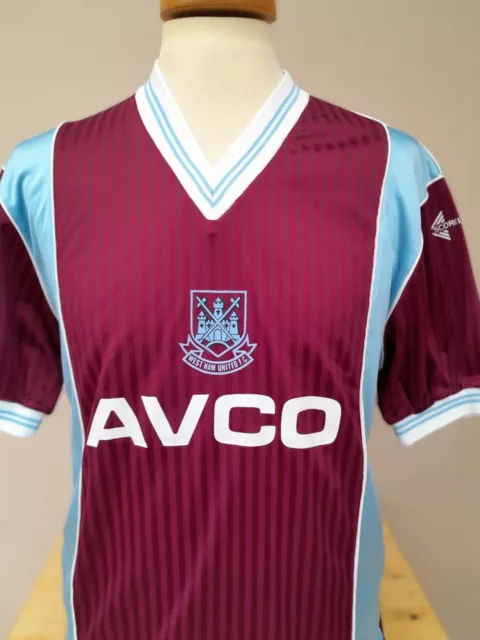 Rare Original West Ham United Shirt 1987 Scoreline Mens Large + Superb