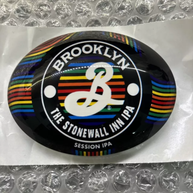 NEW brooklyn stonewall ipa rainbow fisheye  Oval Badge , Font, Lens, Bar, Pub