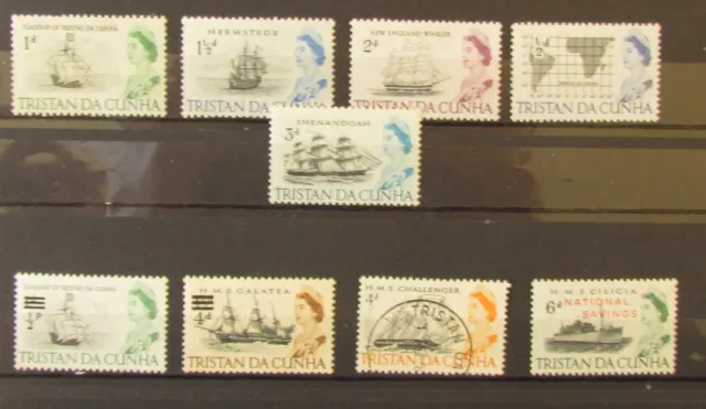 Tristan da Cunha Postage Stamps 8 mint and 1 used Stamps 1963-71 QEII