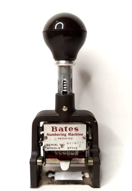 Vintage Bates Numbering Machine Wheels Style D518224