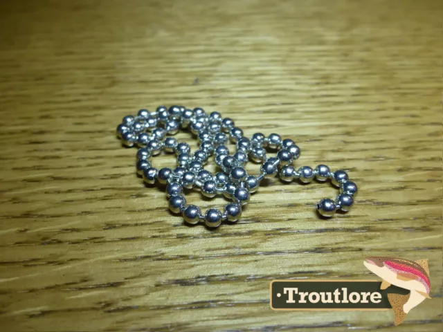 Hareline Bead Chain Eyes Medium Silver - New Nymph / Wet Fly Tying Materials