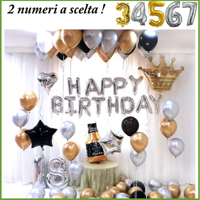 con scritta Happy Birthday veeyiki Palloncino decorativo per compleanno 