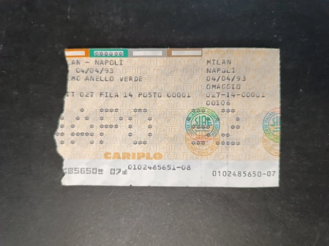 Billet Stadio Palermo Vs Acireale - Saison 1993/1994 - Collector