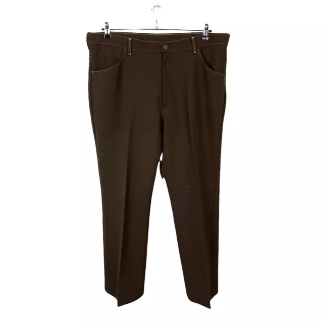 Pants Leisure Suit Bootcut Polyester Brown Disco Hippie Mens 40 X 31 Vtg 60s 70s