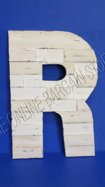 Pottery Barn Teen Reclaimed Pine Wood Hand Carved Rustic Letter Capital R