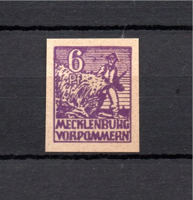 Mecklenburg Vorpommern (SBZ) 1946 Freimarke 33 y U UNGEZAHNT postfrisch