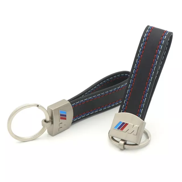 For BMW M SPORT M POWER  LEATHER METAL KEYRING KEY CHAIN 2