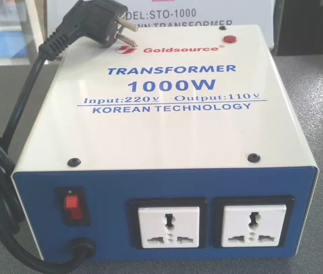 NEU SPANNUNGSWANDLER 1000 Watt USA Transformator 230V-110V  Converter 1000W 100V
