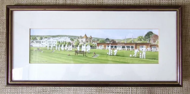 Bowling At Sidmouth Devon, Signed Print From A Watercolour, By Eleanor Ludgate