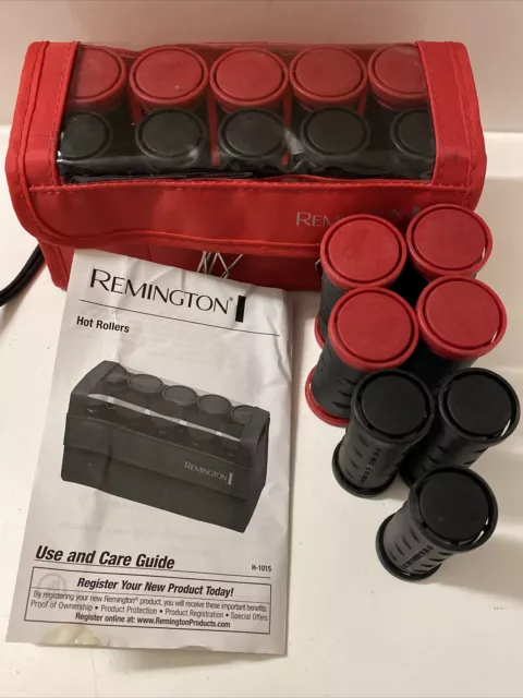 Remington Hot Rollers Curlers Pageant Travel + Case Clips 1” 1.25” H1015 Works