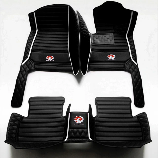Rmsone Black Car Mats With Blue Heart Heel Pad - Fits Vauxhall Corsa Insignia Vectra Mokka