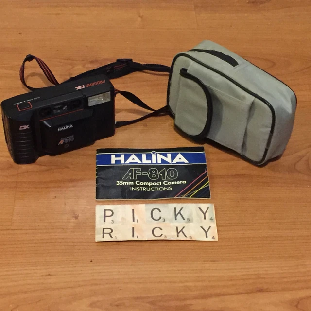 Cámara fotográfica retro compacta Halina AF810 35 mm enfoque automático - con instrucciones/estuche