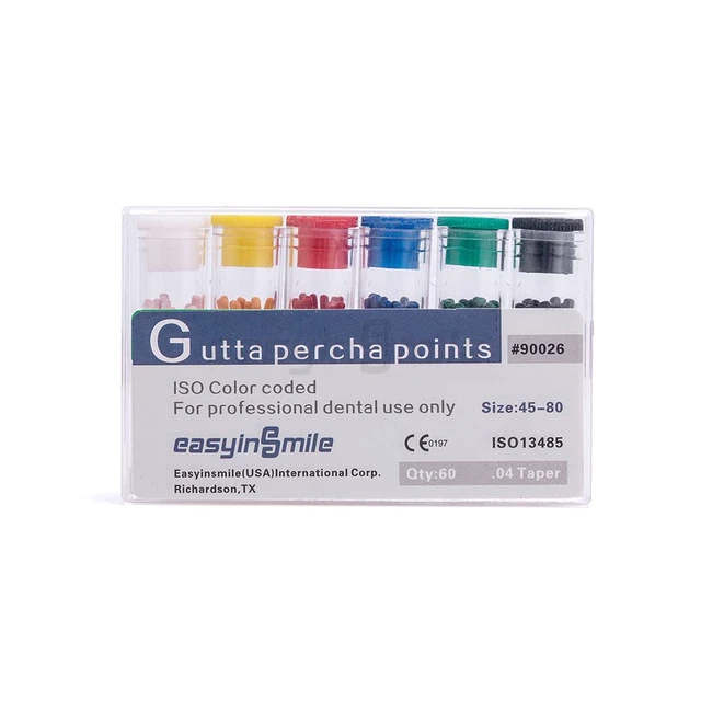 Dental Gutta Percha Points Tips .04 Special Taper Assorted (45-80, 04)