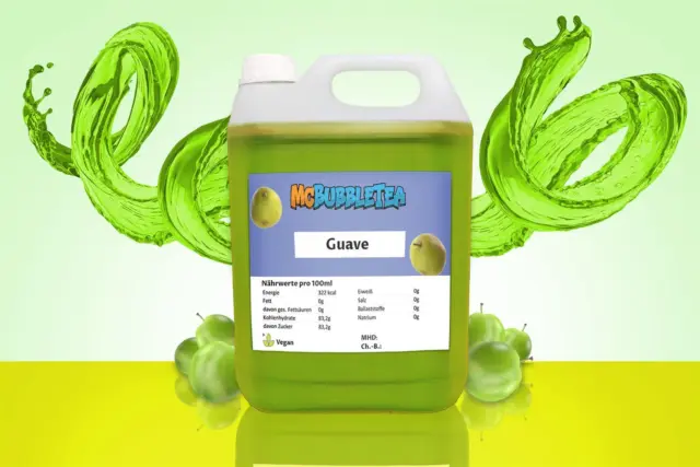 (7,99 EUR/l) Bubble Tea Sirup 5 Liter Grüne Guave Infusion/ Konzentrat - 1:20
