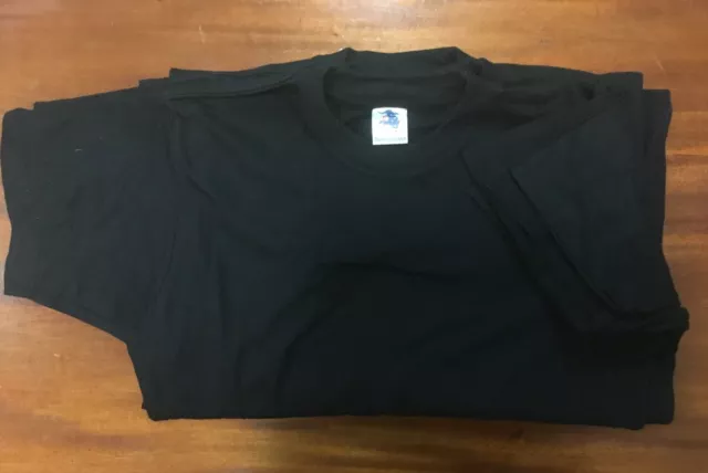 Pack of 5 x Assorted T-shirts Black Work Shirt 100% Cotton Size Small