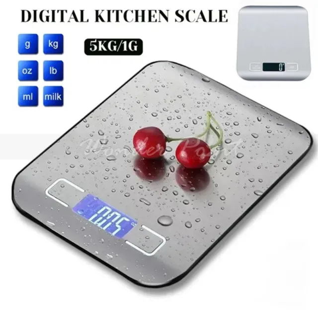 Escala de cocina digital 5 kg * 1 g panel de acero inoxidable escala precisa de plataforma pequeña