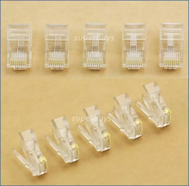 Ethernet Cable End Plug Head RJ45 Cat5 Cat5e 8P8C Modular Jack Network Connector