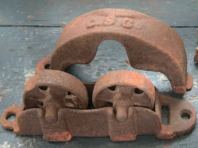 Barn Rollers Pulley Steampunk architectural restoration parts Darth Vader Iron