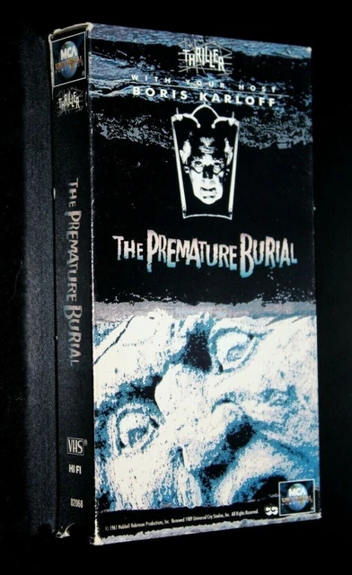 THE PREMATURE BURIAL VHS Tape VCR Classic Horror Movie Film Boris ...