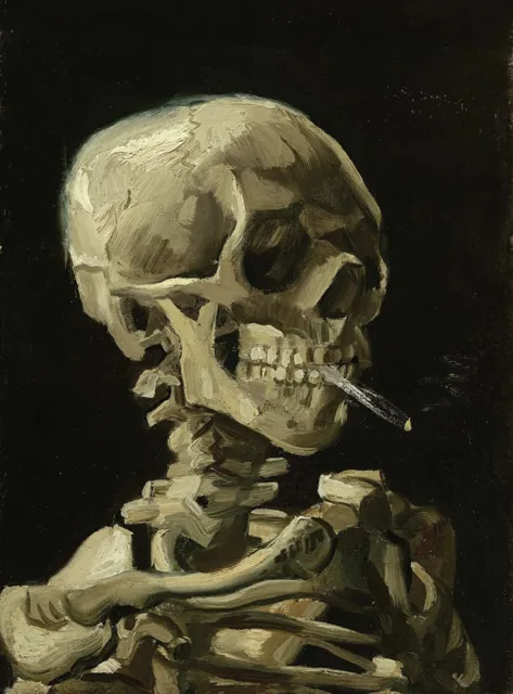 Vincent van Gogh’s Skull of a Skeleton with Burning Cigarette - Poster 18x24