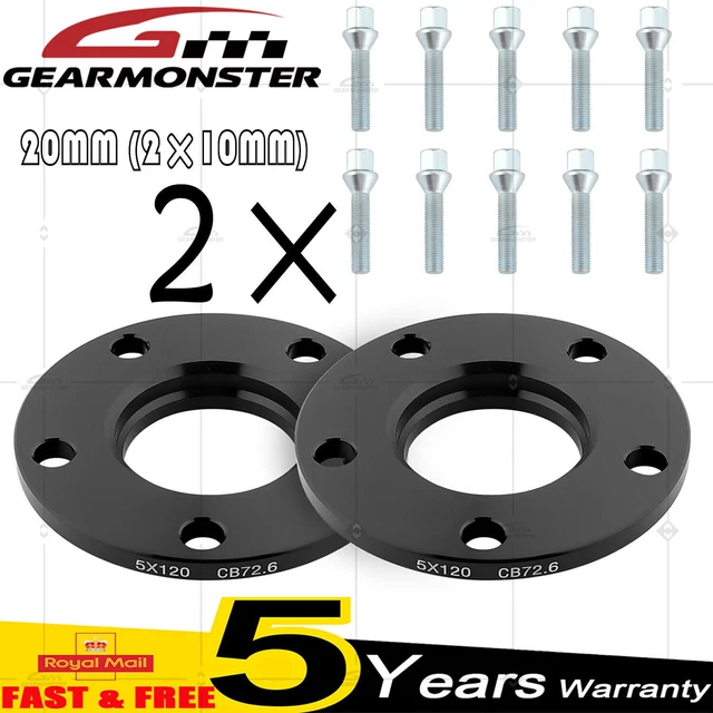 FOR BMW E36 E46 E90 E91 E60 Black Alloy Wheel Spacers 2×10MM + 10 Bolts