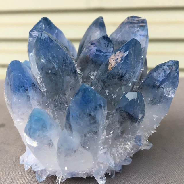 459g  New Find blue Phantom Quartz Crystal Cluster Mineral Specimen Healing 2