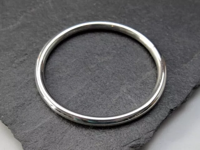 Heavy 14 Gauge Thick Chunky Solid Sterling Silver Round Bracelet Women Bangle US