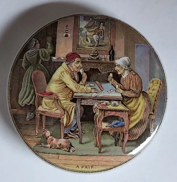 Prattware Pot Lid:  "A PAIR":  Approx 105mm diameter