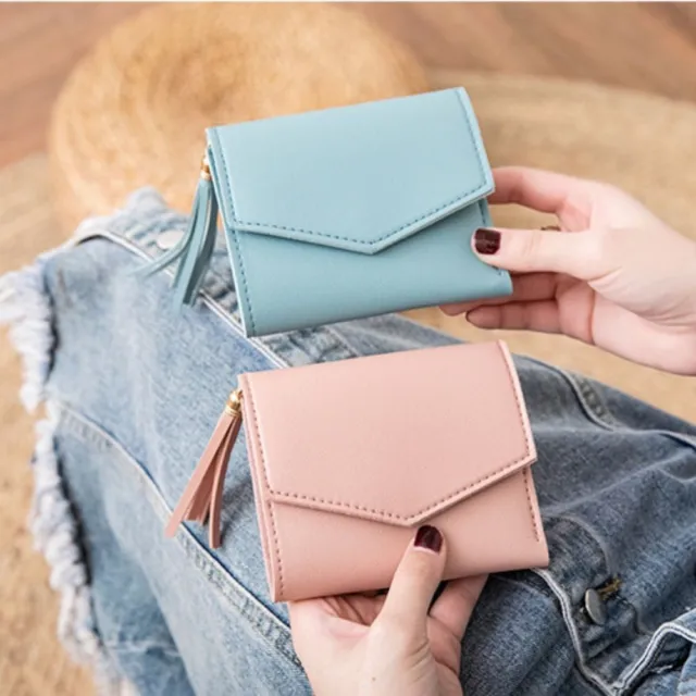 Mini Women's Wallet Solid Color Money Bag Fashion Short Coin Purse  Girl