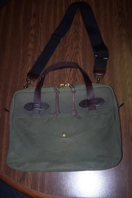 Filson Otter Green Tote Briefcase Made In USA Seattle RN 39126 15X11X3.5