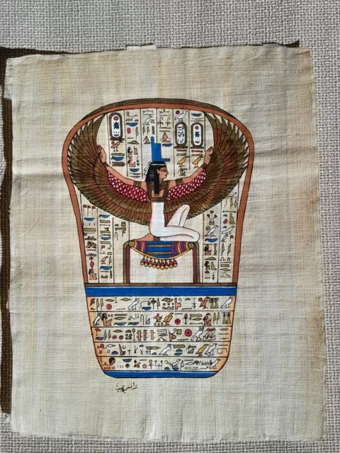 Papyrus aus Ägypten, Assuan, handbemalt – Göttin Isis – 20x26 cm