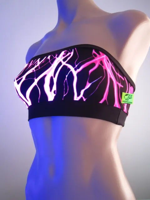 Schminke⚡️UV Bra dance bralet top boob-tube neon electric lightning bolt bandeau 2