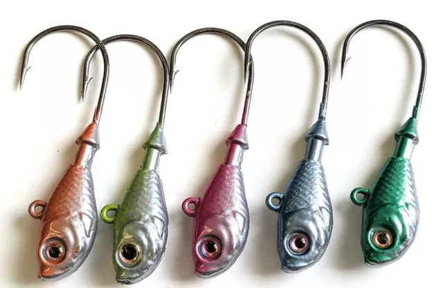 10 "Ultra Minnow" Jig Heads Painted Swimbait Lure Ultra Point Hook-Cr Variety