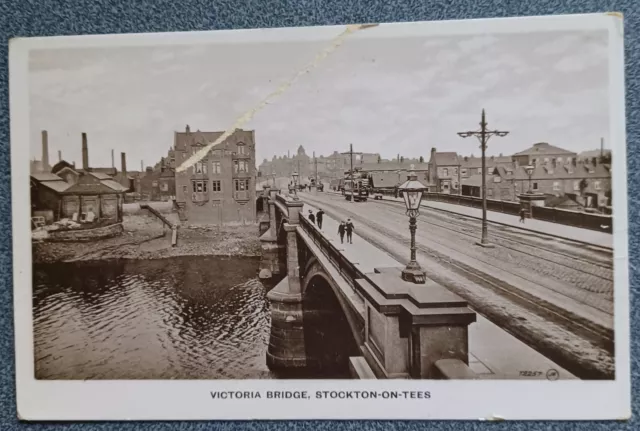 Vintage Postcard Victoria Bridge, Stockton-on-Tees Unposted