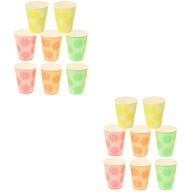 16 Pcs Pappbecher Mit Früchten Partybecher Papier Espresso-Pappbecher